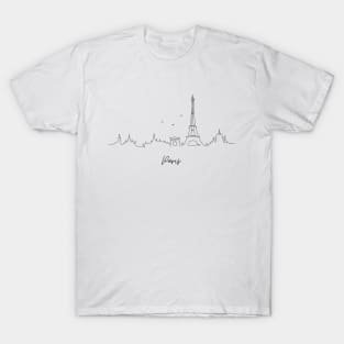 Cool line art of Paris T-Shirt